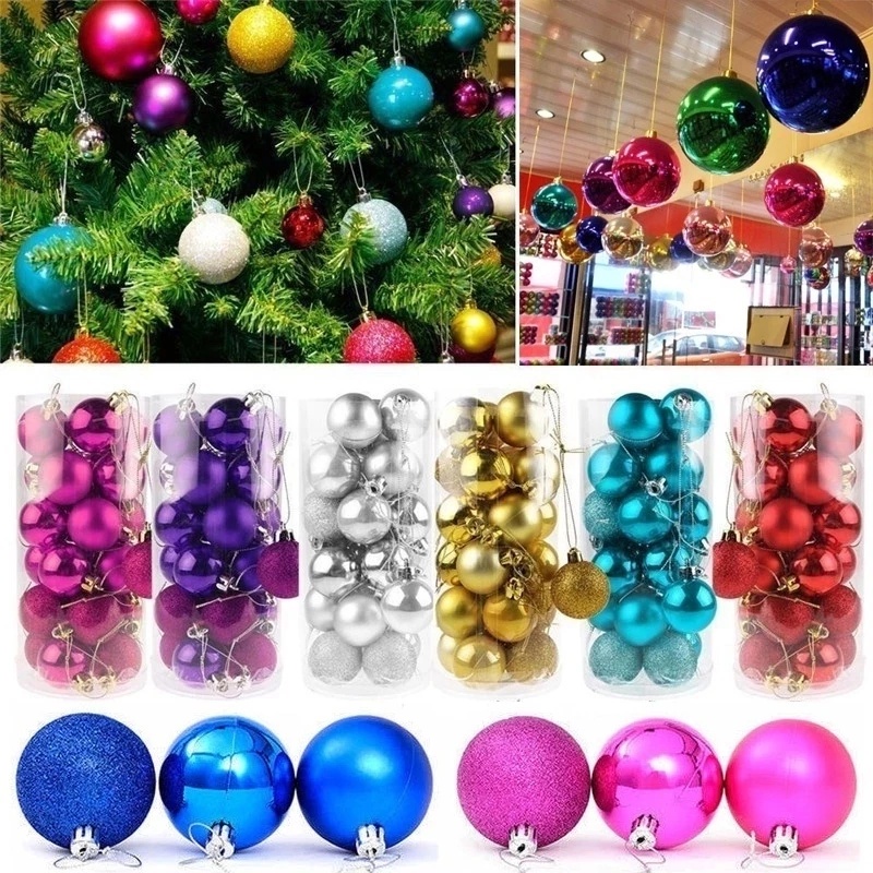 24pcs / Set Bola Dekorasi Natal