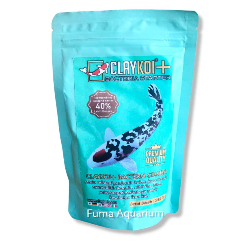 Clay Koi + Bacteria Starter 250gr Penjernih Air Kolam Koi Aquarium Tosca claykoi+bacteria starter