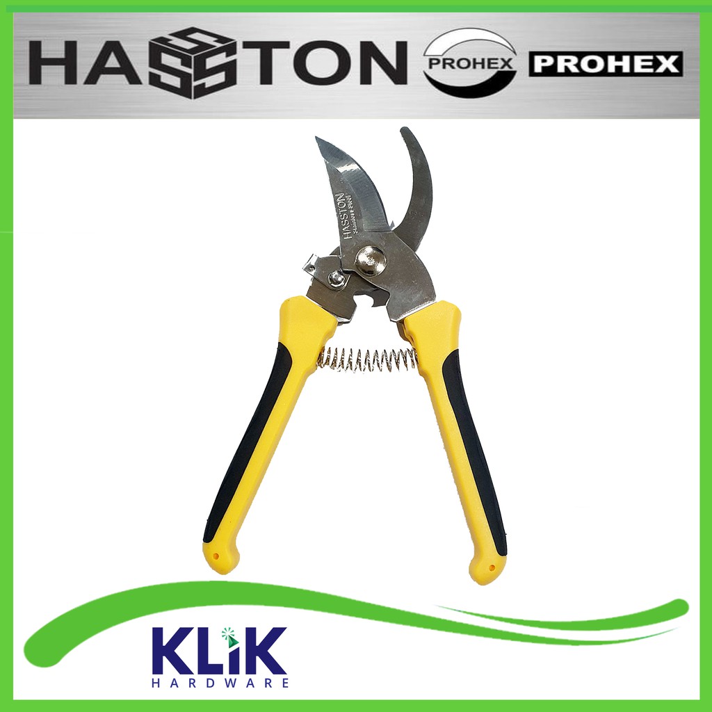 Hasston Prohex Gunting Dahan Ranting Stek Bunga Taman Pruning Shears 8 Inch 1353-005 Stainless Steel