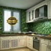 WALLPAPER STIKER DAPUR WARNA HIJAU TUA SIZE 5M X 45CM