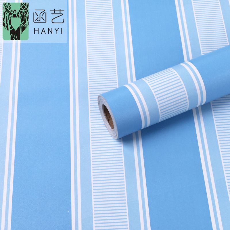 Wallpaper Dinding Sticker Dinding Garis Biru Minimalis