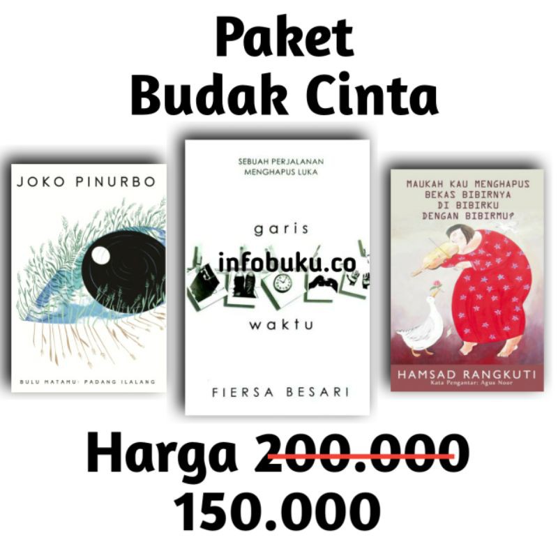 paket buku Cinta; Garis Waktu, Bulu Matamu padang Ilalang, Maukah Kau menghapus bekas bibirnya