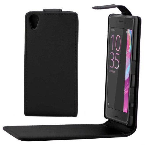 PREMIUM VERTICAL FLIP LEATHER CASE XPERIA X PERFORMANCE BLACK
