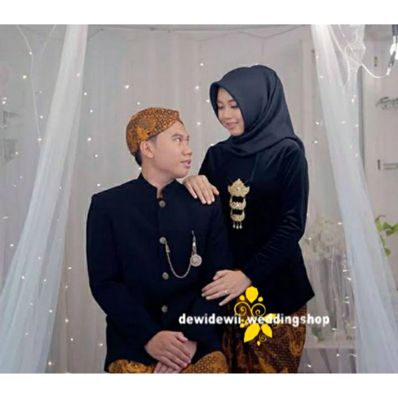 Baju Prewedding (BONUS BENGGOL BESKAP) / Baju Couple Adat Jawa, Motif Semen Romo