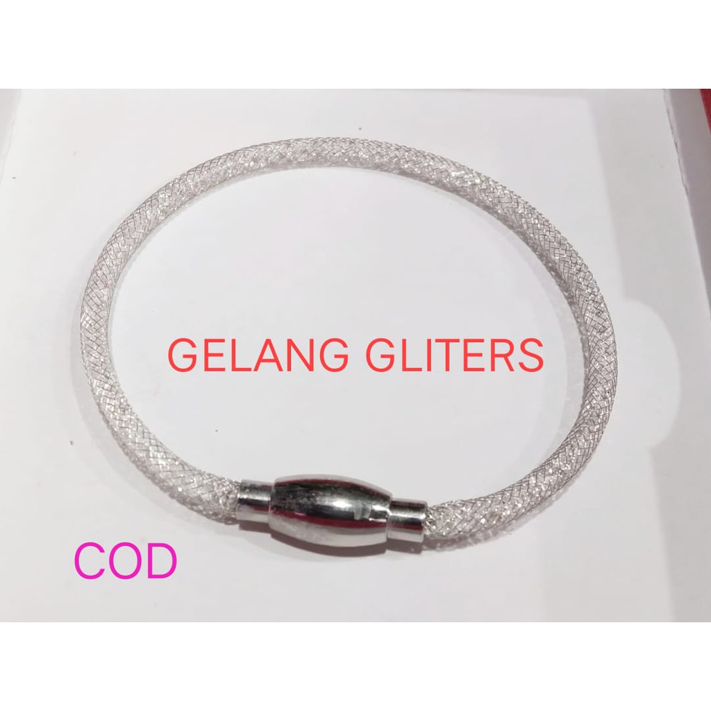 Kenten Acc - Gelang Glitter Perhiasan Wanita Warna Silver / Gelang Tangan Dewasa G-3