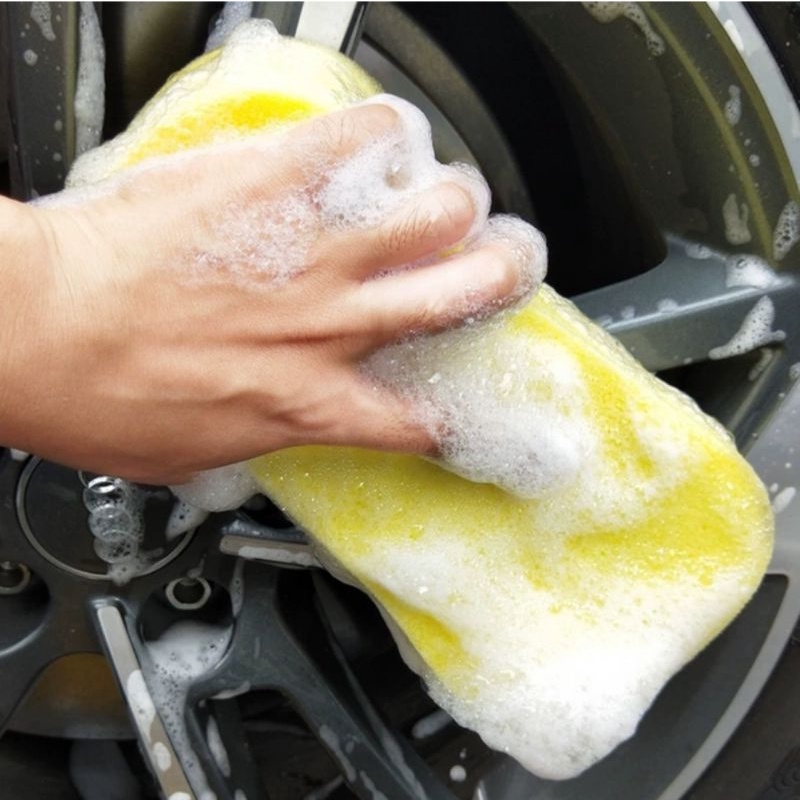 Sponge Busa Cuci Mobil Motor Piring Kuning 8 Busa Foam Wash Tebal Spon