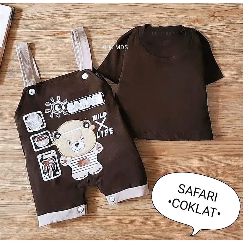 Klik Mds Overall Anak Bayi Laki-laki Motif Car Baby Dan Safari Estimasi Usia 3-12 Bulan