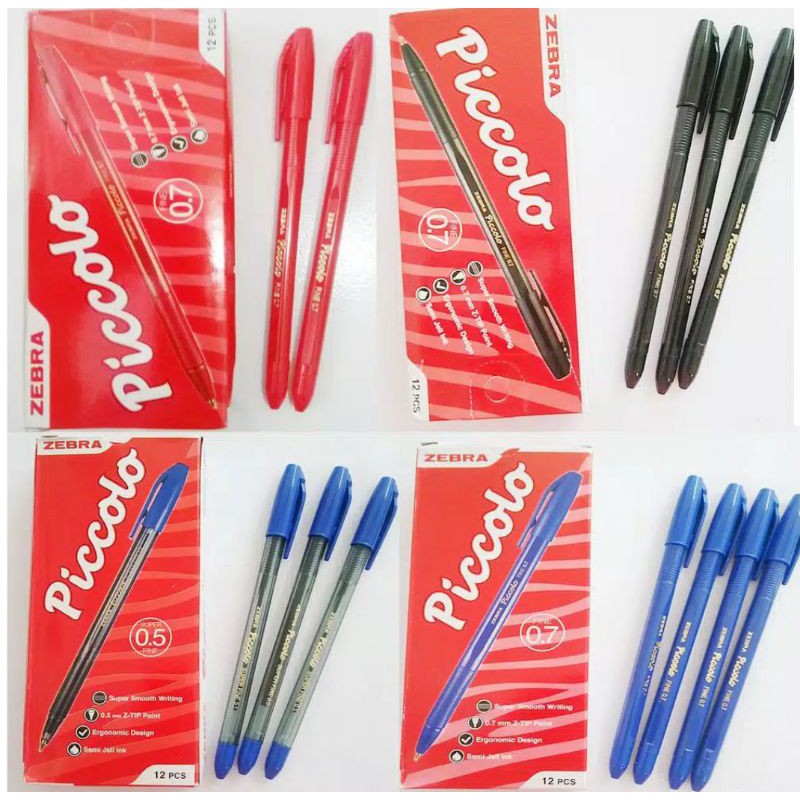 

Pulpen Piccolo asli tinta hitam dan merah biru 0,7m produk asli zebra