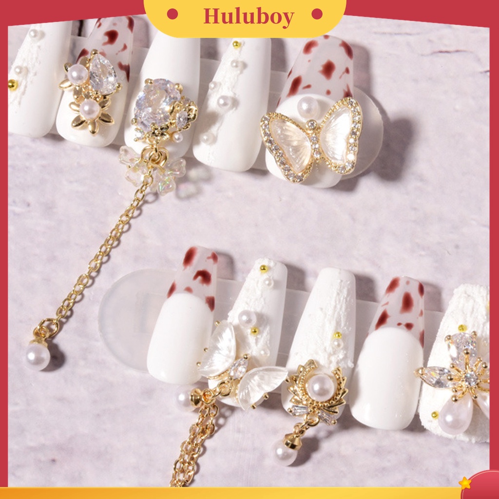 Huluboy Huluboy♡ Butterfly Berlian Imitasi Bentuk Kupu-Kupu Untuk Dekorasi Nail Art