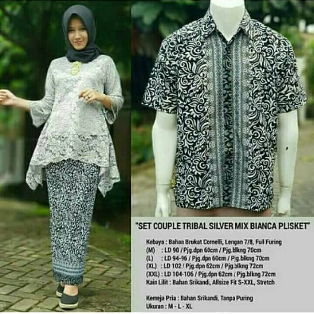 COUPLE KEBAYA BIANCA SET/BAJU PESTA /BAJU SERAGAM