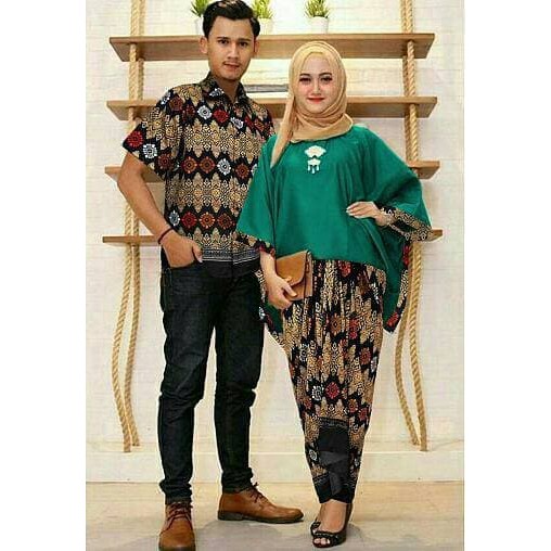 Pakaian wanita pasangan aop gamis batik couple cp CANTIKA TOSKA / baju wanita pria dress preweding k