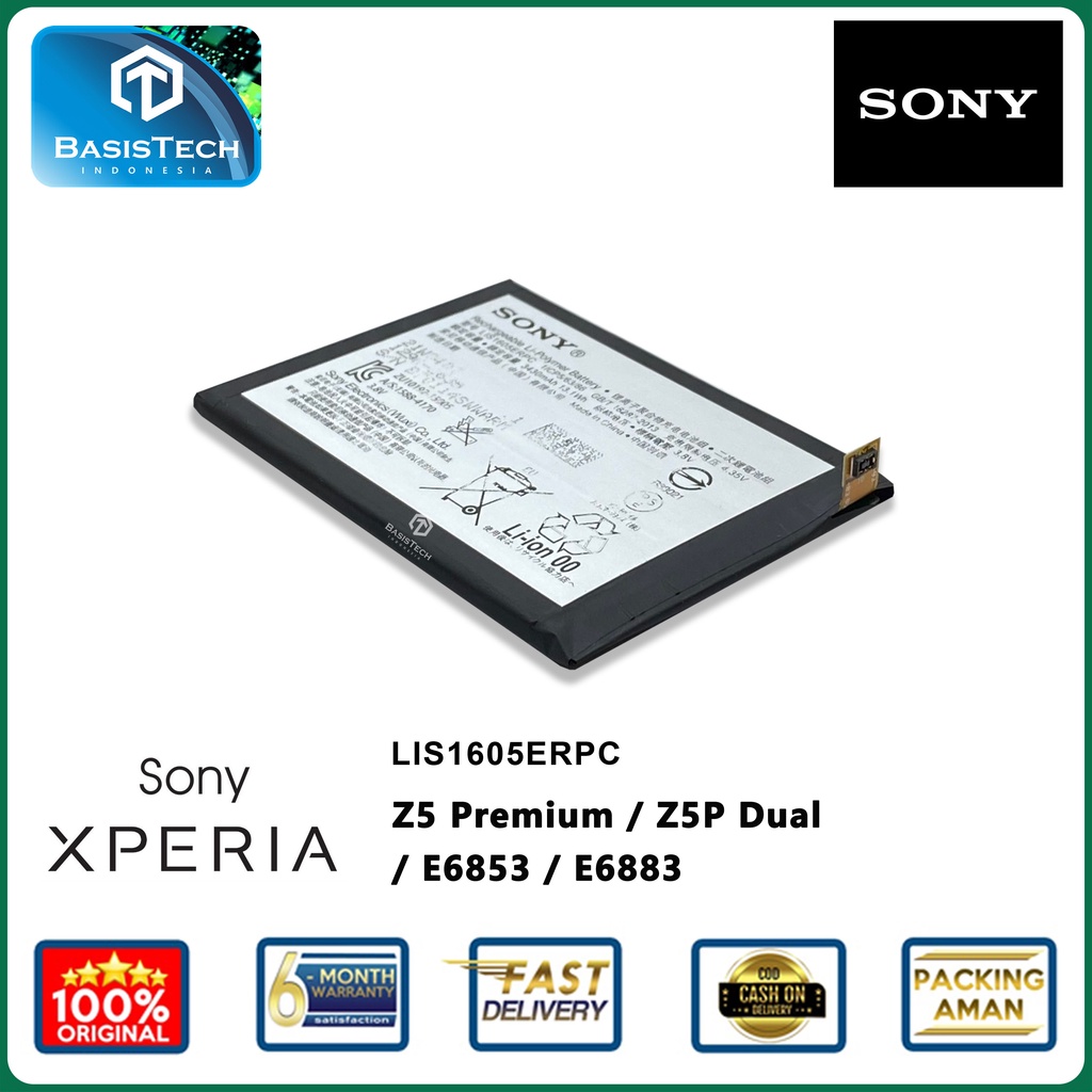 BATERAI SONY Z5 PREMIUM - SONY Z5P DUAL E6853 E6883 LIS1605ERPC - ORI