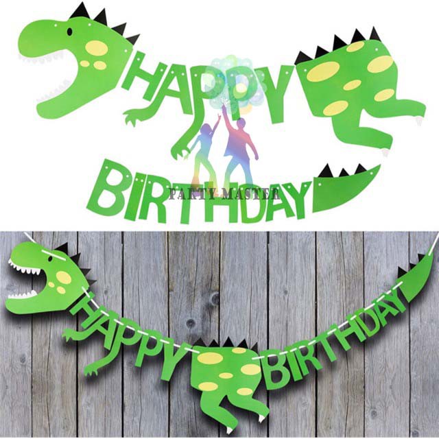 PartyMaster Banner Dino/dinosaurus Lucu Ulang Tahun Anak
