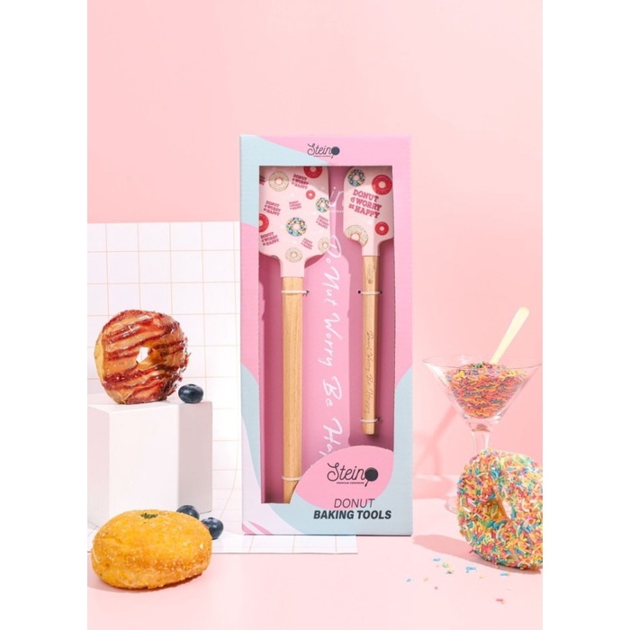 Stein Steincookware Donut Donat Spatula Sutil Baking isi 2Pcs/set Pink