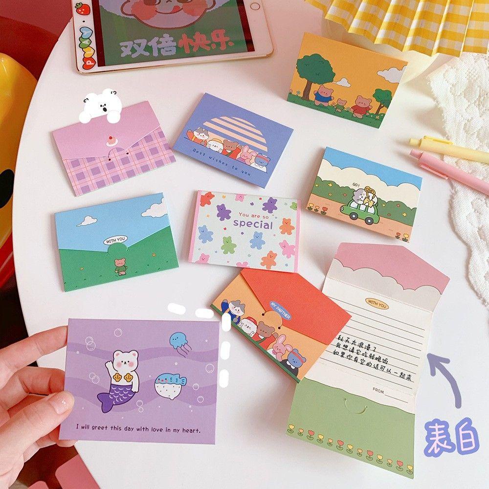 LANFY Kartu Amplop Cute Kawaii Letter Berkah Wishes Festival Card