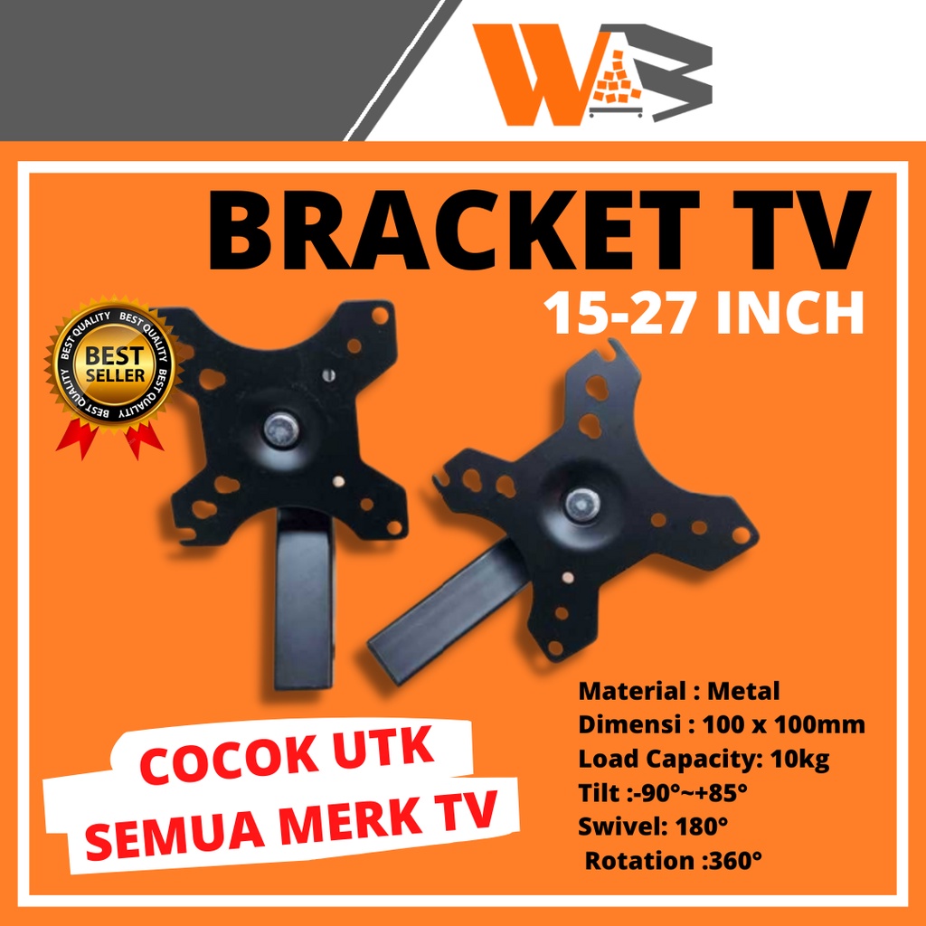 COD Bracket TV Monitor Support Table Mount Dual Arm TV Bracket 100x100 Pitch 15-27 Inch