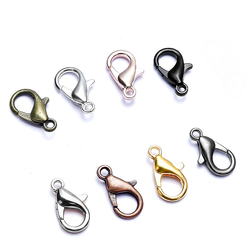 50pcs/lot Alloy Lobster Clasp Hooks Temuan Perhiasan Untuk Membuat Perhiasan Kalung Gelang Rantai DIY Perlengkapan Aksesoris 9warna