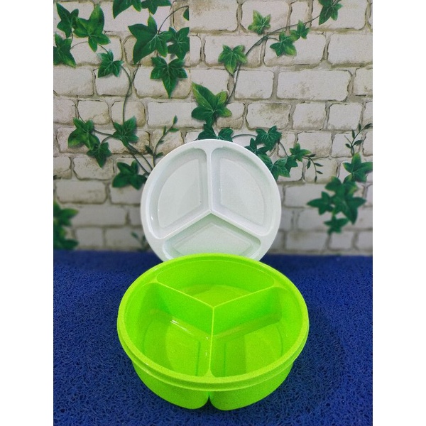 TEMPAT NASI BEKAL / TEPAK MAKAN SERBAGUNA / LUNCH BOX BULAT 3C PLASTIK MOTIF BULAT