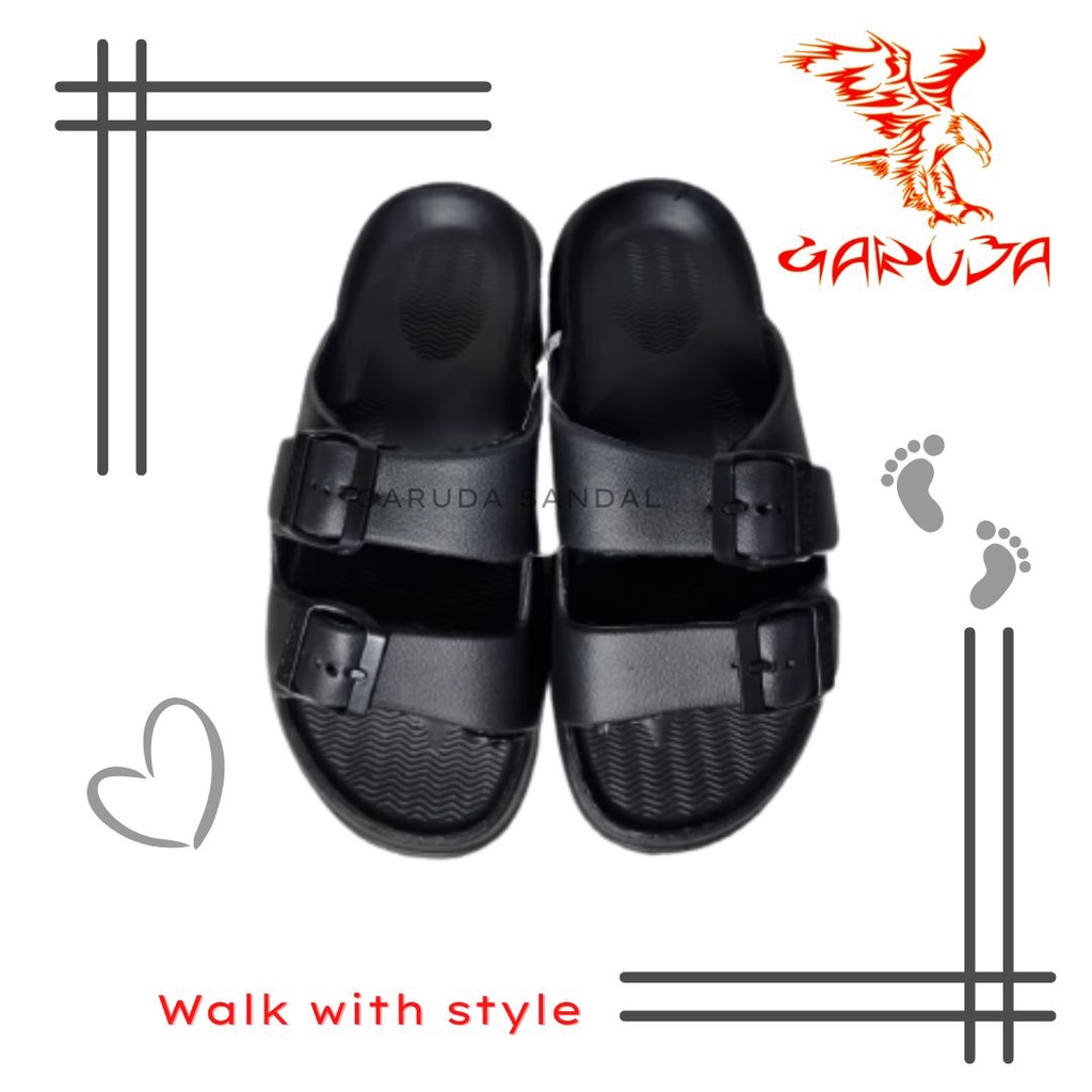 Inkayni YK 6030 Sandal Pria Wanita Trendy Stylish Black