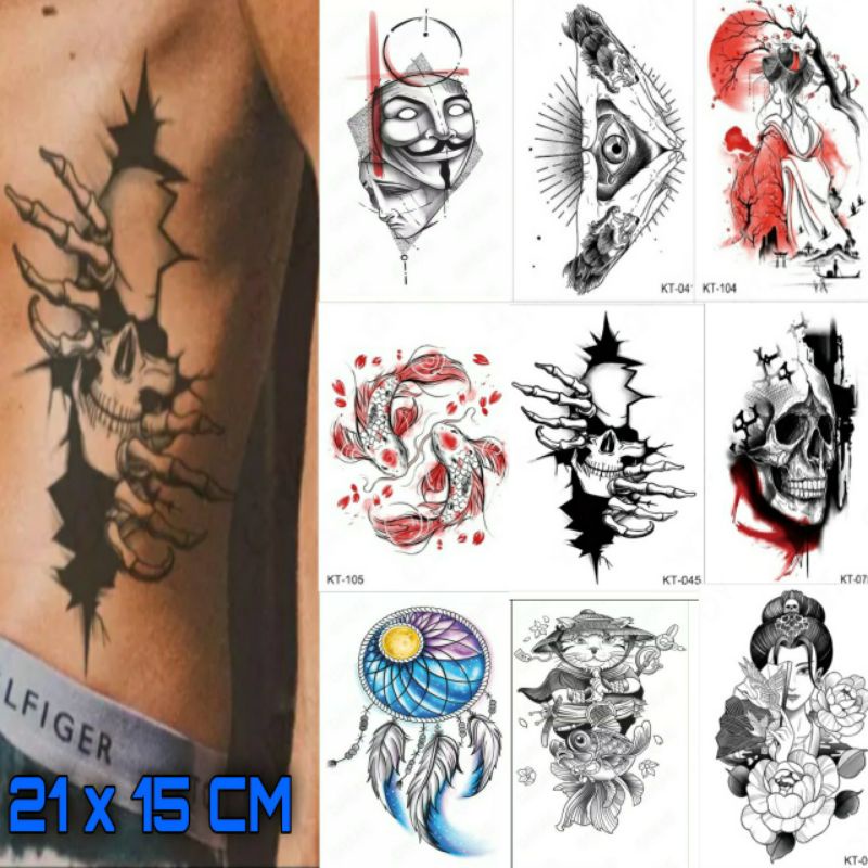 Tattoo temporary motif baru 21x15cm