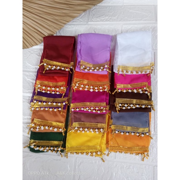 Selendang anak joda mutiara mix pita emas.100cm