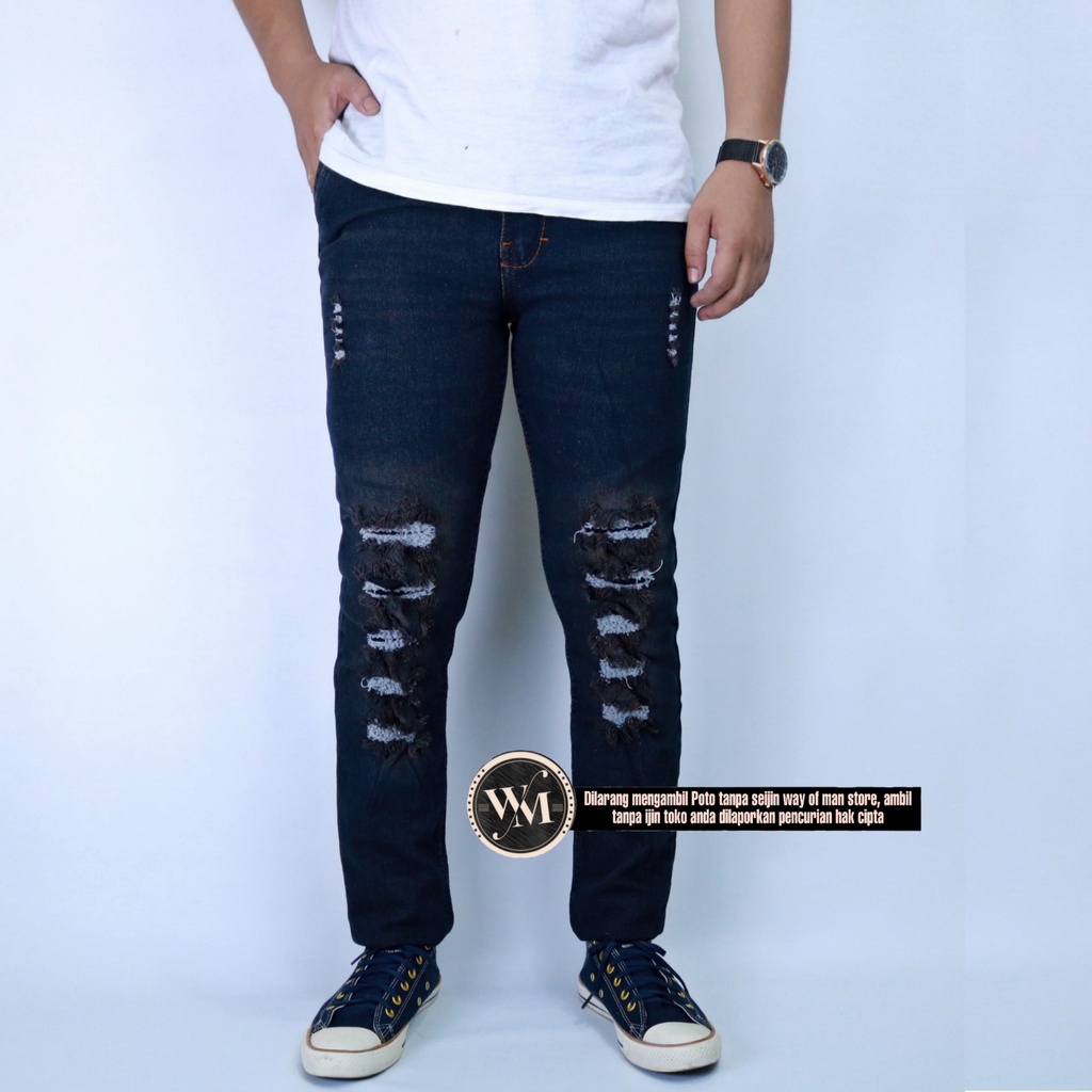 Celana Jeans sobek Skinny Premium