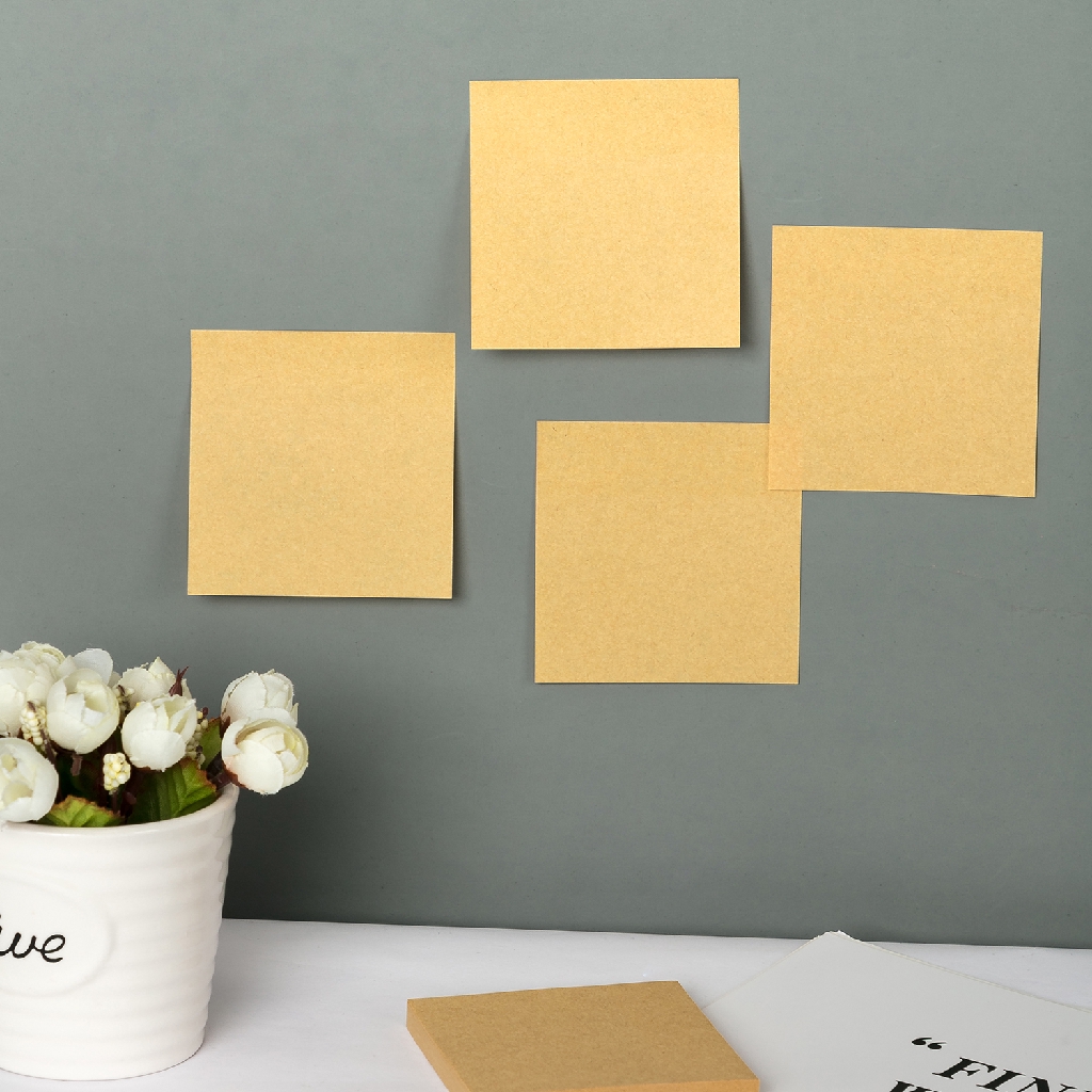 Deli kraft Sticky note pad 76x76mm 3 '' × 3 '' 80 halaman monokrom EA03893-4