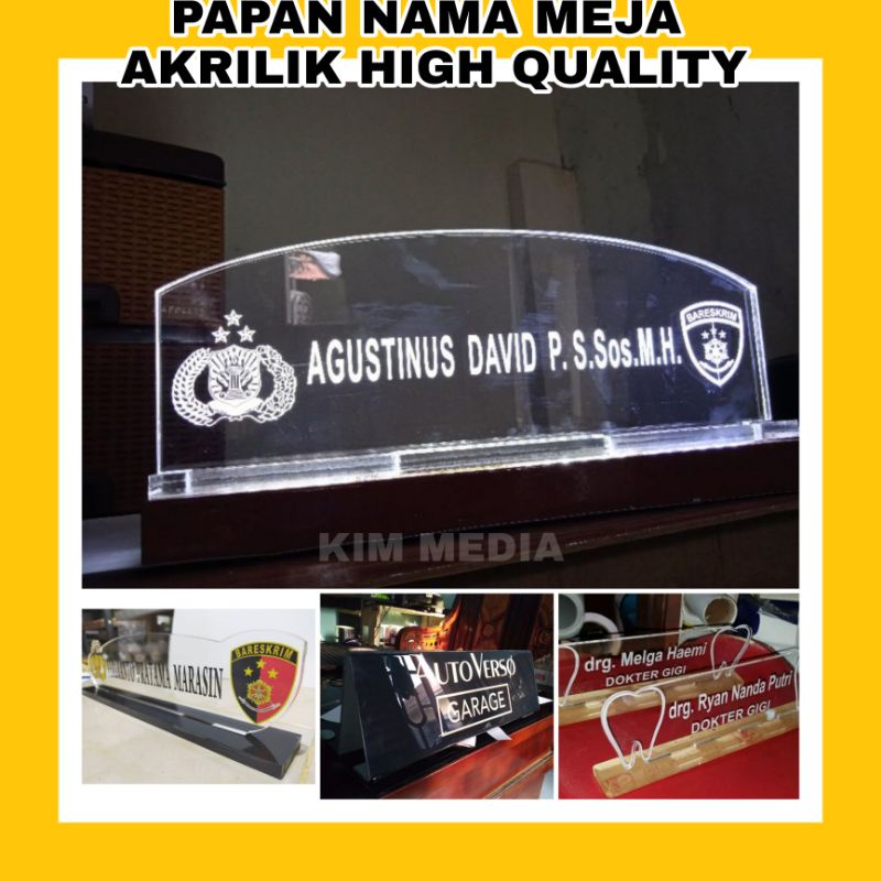 Papan Nama Meja Akrilik bening / Name Desk Name Akrilik Name tag
