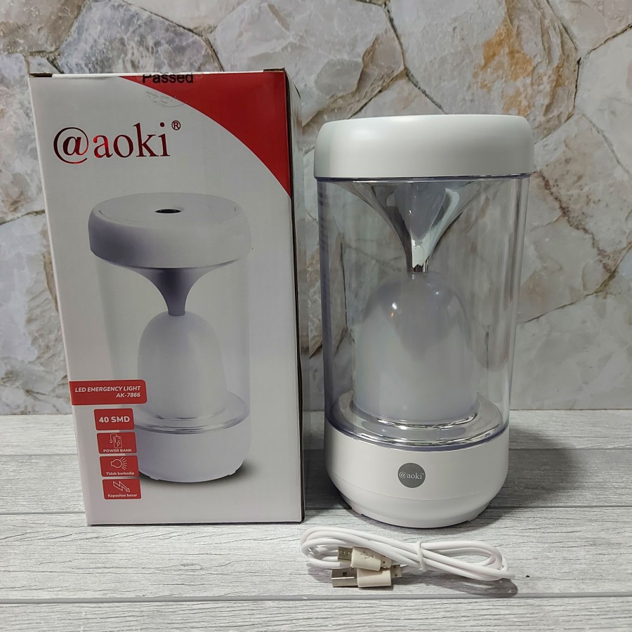 AOKI AK 7866 LAMPU EMERGENCY 40 SMD BISA JADI POWER BANK TAHAN 40 JAM
