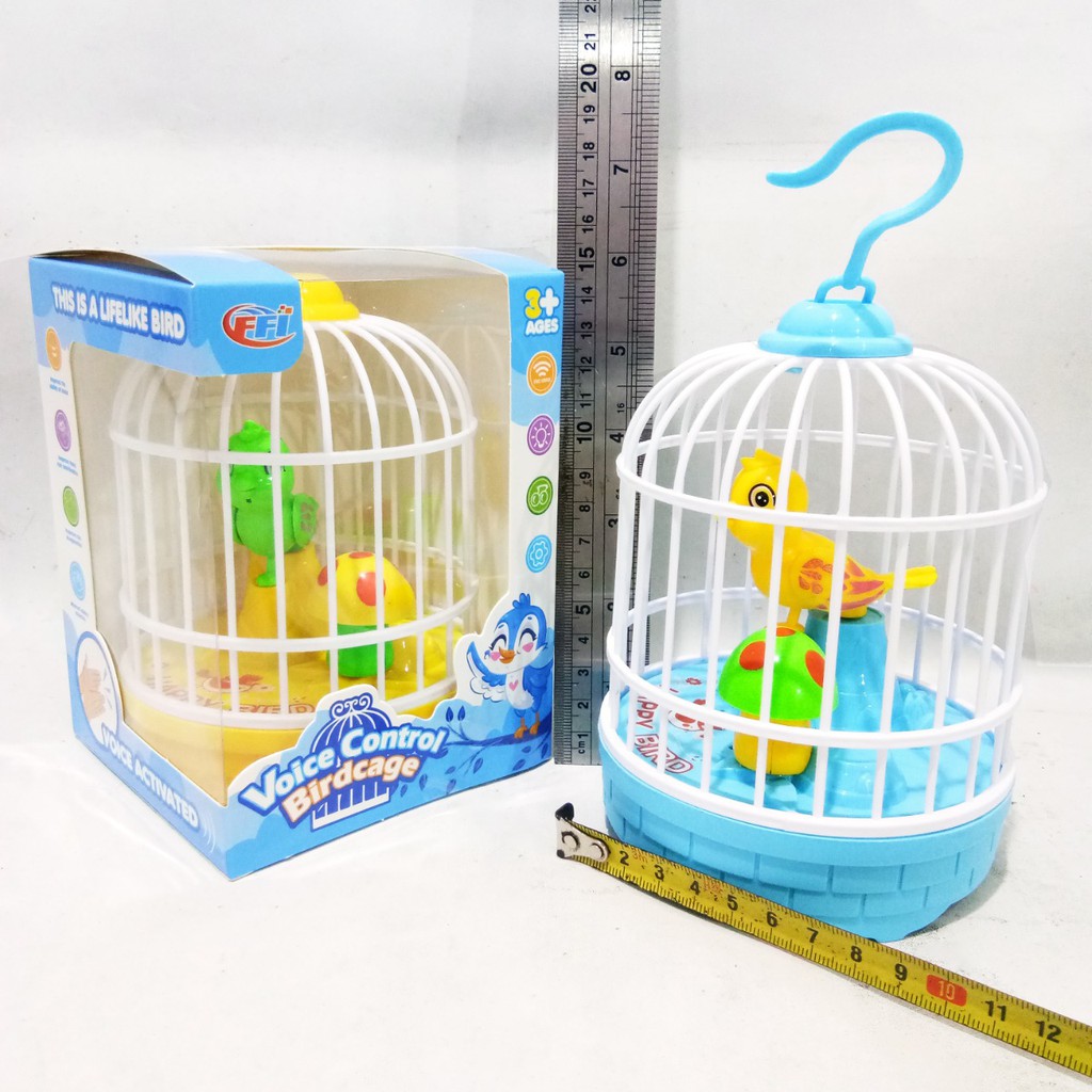 Mainan Burung Sangkar  voice control Birdcage  mainan burung sangkar suara dan nlampu  FU1138/228-2a