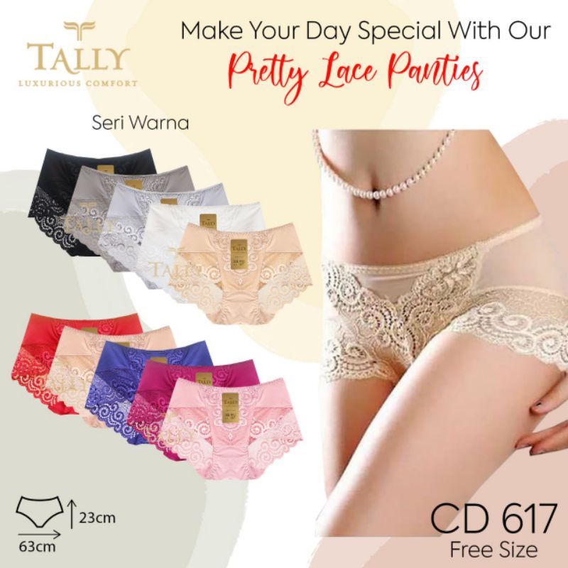 CD TALLY 617 CELANA DALAM KATUN SERAT BAMBU FULL RENDA - BUNGALILY