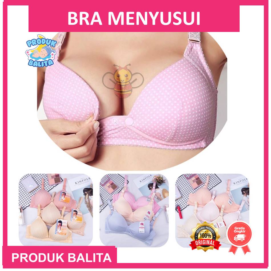 BH Bra Menyusui Busa VIP Nursing Bra Tanpa Kawat Bh Ibu Menyusui Kancing Depan