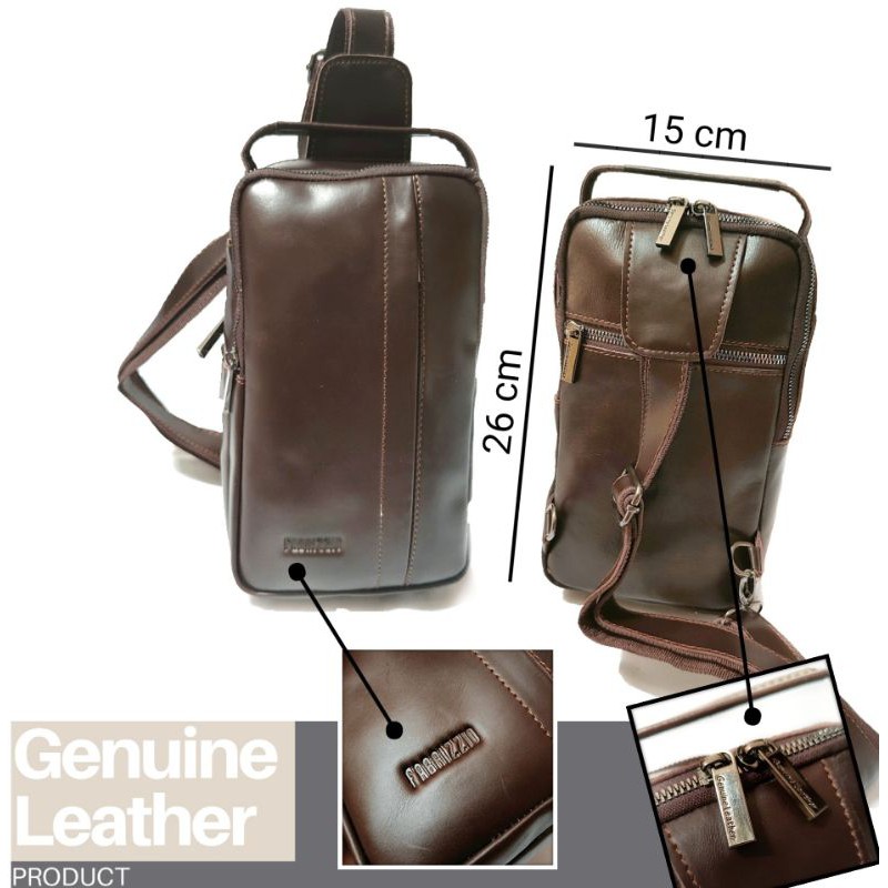 medium chestbag pria kulit asli