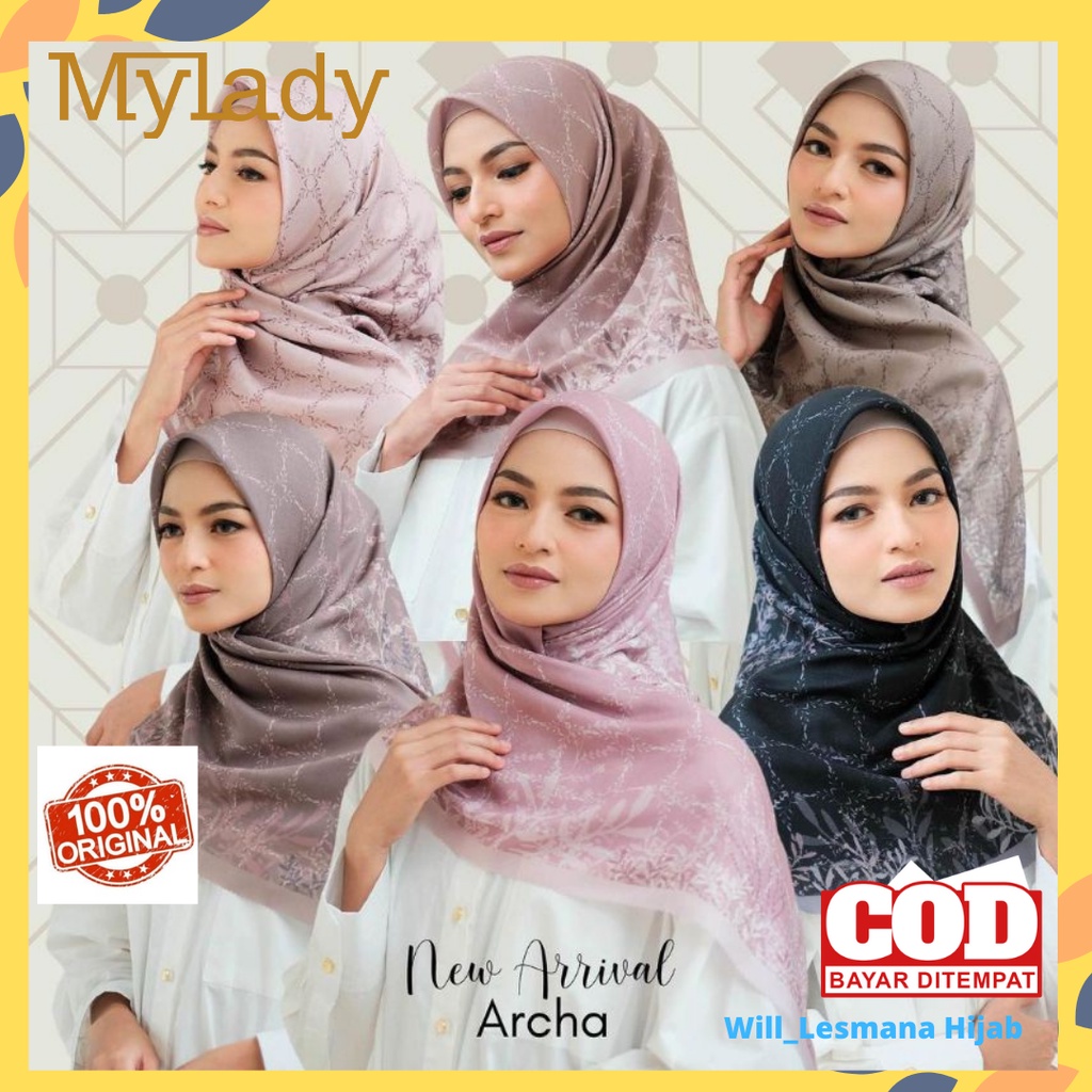kerudung Hijab My Lady Seies Motif Archa Segiempat Original MyLady
