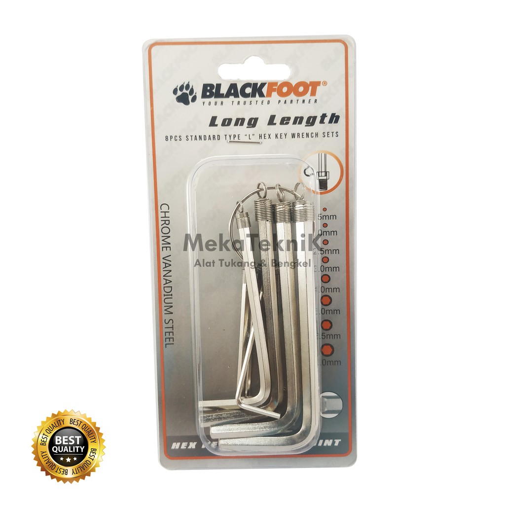KUNCI L SET 8 PCS BLACKFOOT / KUNCI L SET 1.5MM - 6MM / HEX KEY BLACKFOOT