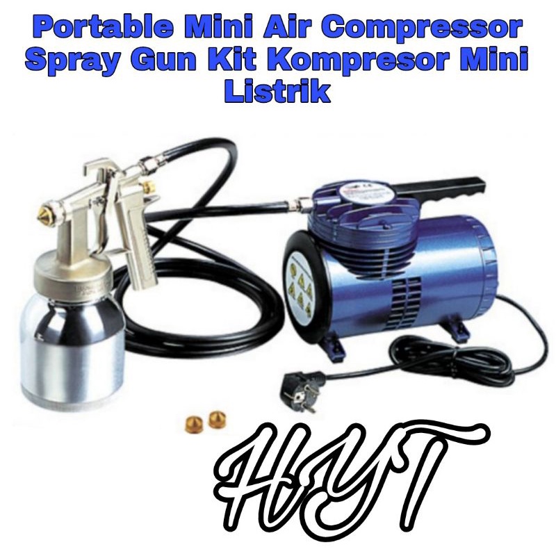 Compresor Portable Spray Gun Kit Kompresor Mini Listrik
