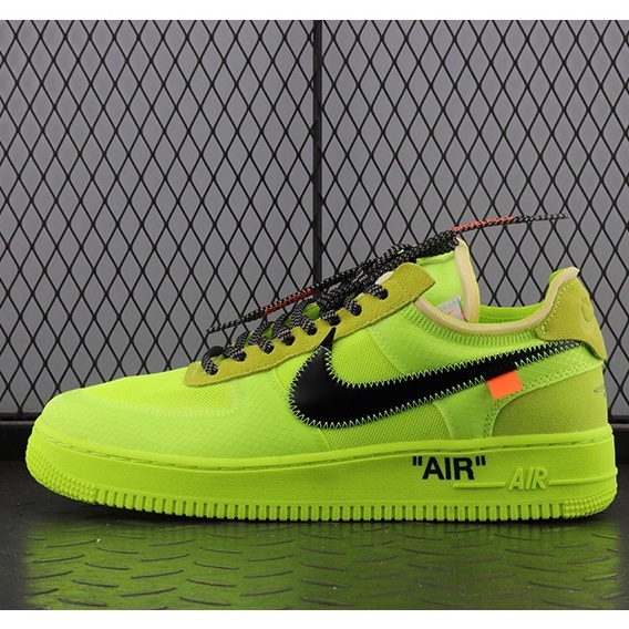 Off White x Air Force 1 AF1 2.0 NIKE fluorescent green OW joint men's sneakers AO4606-700