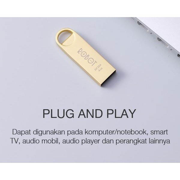 Robot RF304 4GB 4 GIGA Flashdisk FLASH DISK Metal High Speed &amp; Lightweight USB ORIGINAL GARANSI RESMI 1 TH