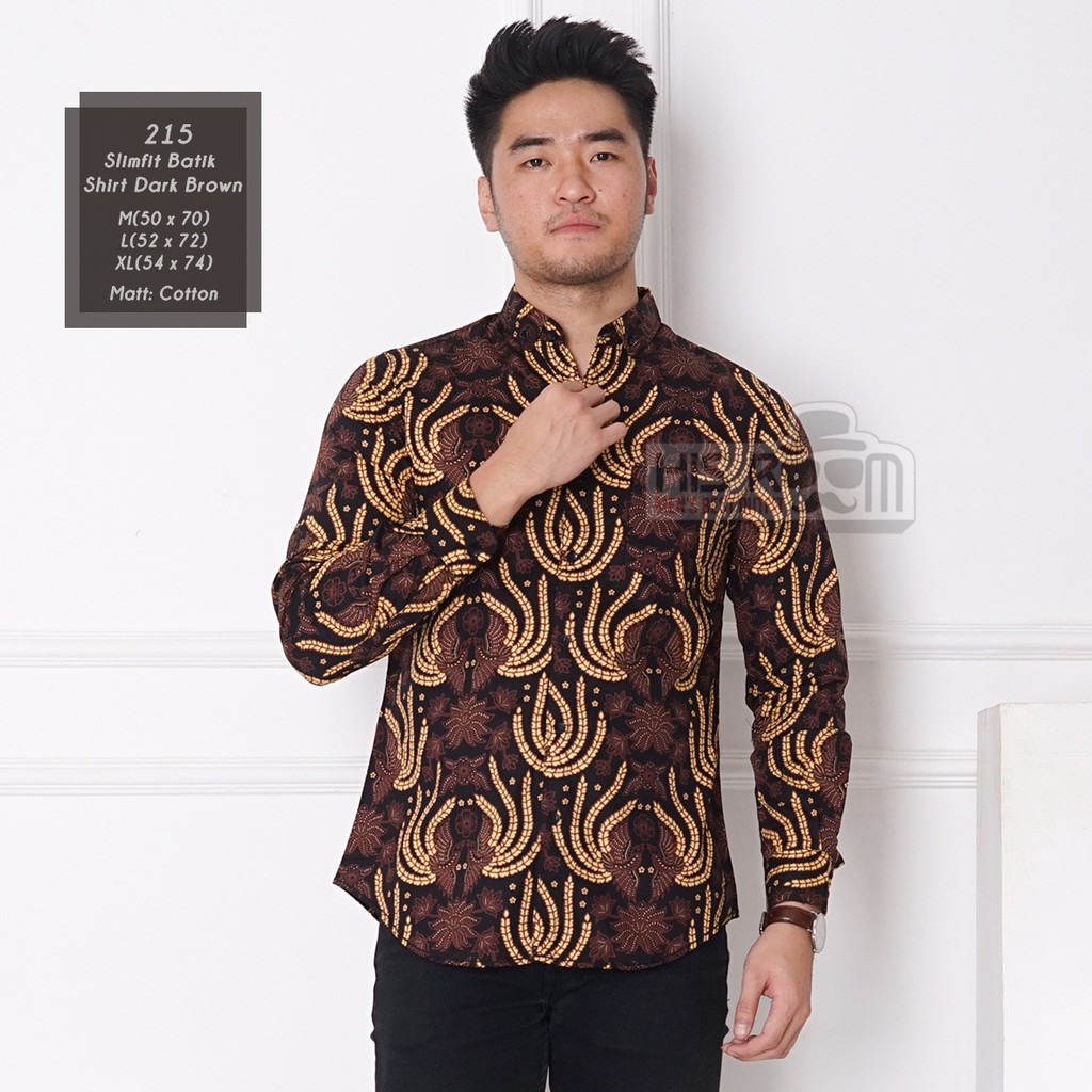 HSRM - Kemeja Batik Pria Lengan Panjang Kemeja Batik Modern Hem Batik Pria Slimfit 215 216