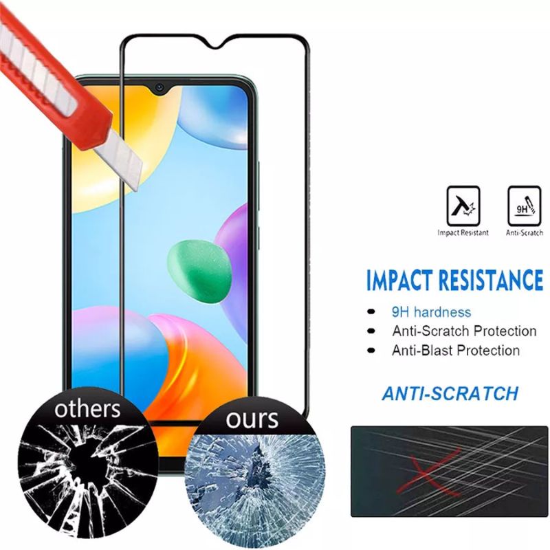 XIAOMI REDMI 10A TEMPERGLASS FULL COVER SCREEN PROTECTOR BEST QUALITY TEMPERED GLASS