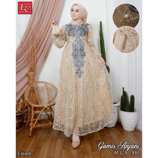 Gamis Anjani Bordir Free Masker Original Butik