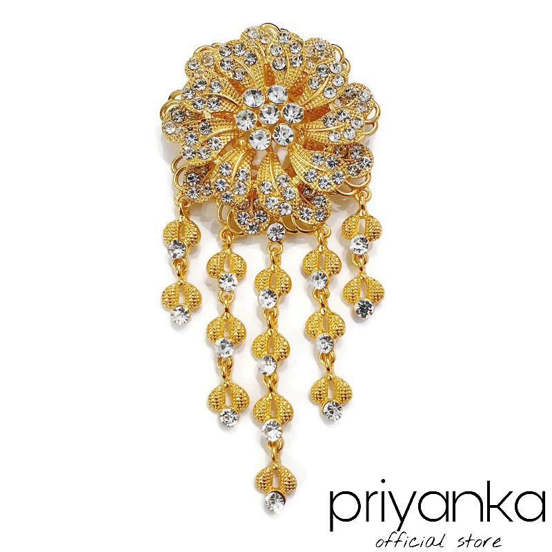 Bros Kebaya Susun Jumbo Flowie/Bros Penganten Bros Manten/Bros Besar/Bros Rumbai-New C - Gold