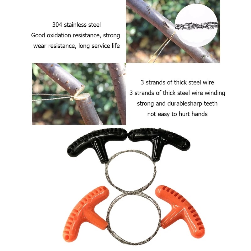 [Manual Hand Steel Rope Chain Saw ][Survival Equipment Kit Hand Chain Saw][Practical Portable Emergency Survival Gear Steel Wire Kits ]