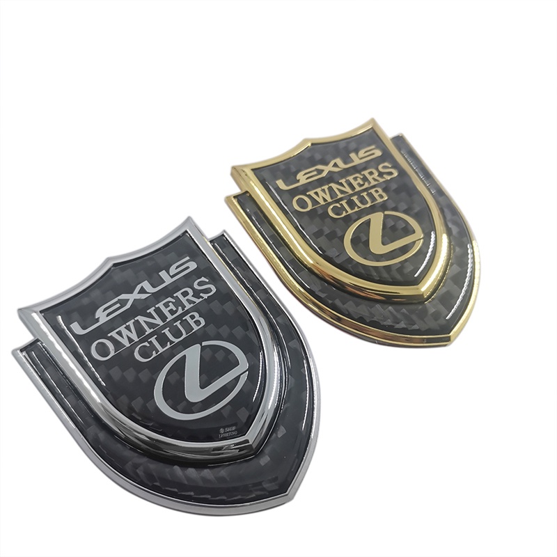 1pc Stiker Emblem Logo LEXUS Owners Club Bahan Metal Carbon Fiber Untuk Mobil LEXUS