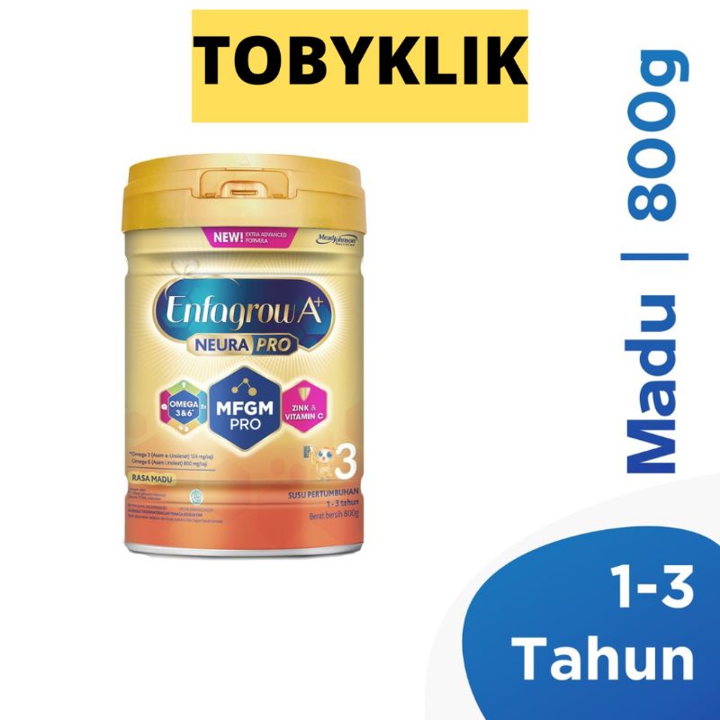 Enfa A+ / Enfagrow A+ 3 usia 1-3 tahun 800gram, rasa Ori, Vanila, Madu