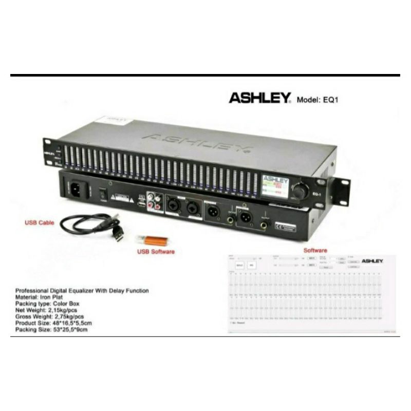 Equalizer ASHLEY Digital EQ1/EQ 1/eq1 Original Garansi 1 Tahun