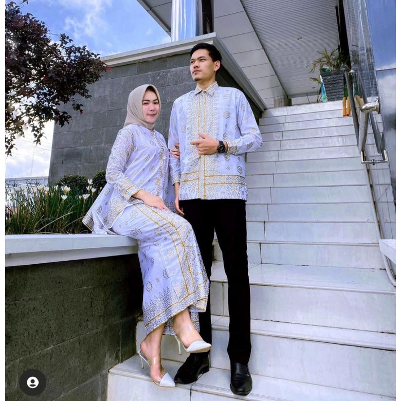 batik songket Palembang-suji-lasem-baju kondangan putih gold emas