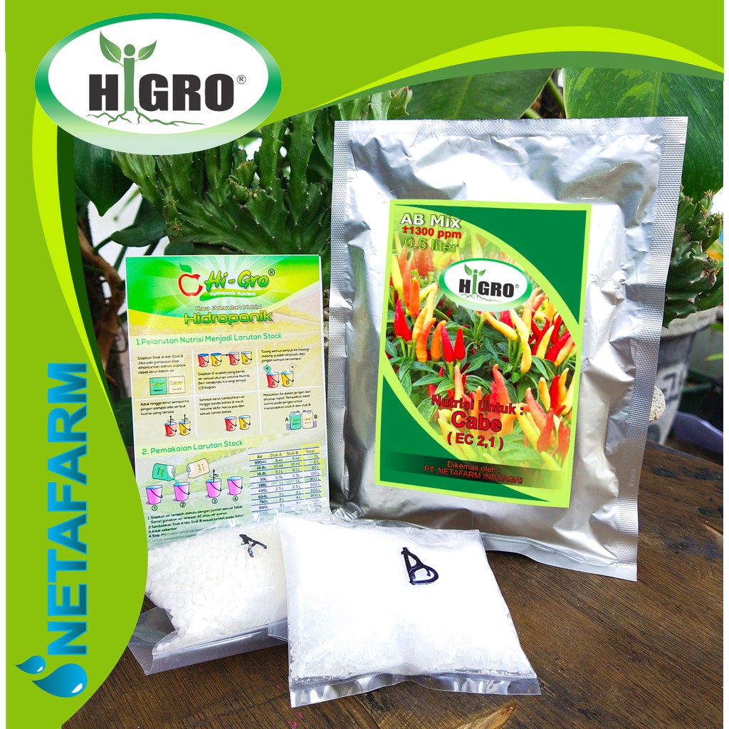 HiGRO - Nutrisi Hidroponik AB Mix Cabai 0,5 liter