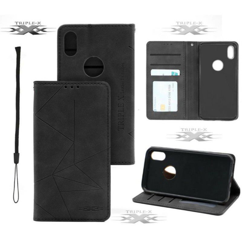 Triple X Flip Cover Leather Case Walet Iphone X Iphone Xs Iphone Xs Max Flip Case Dompet Magnetik