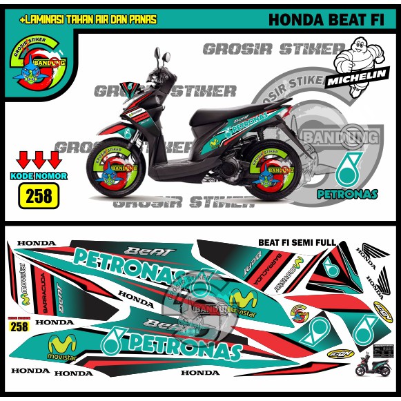 STRIPING VARIASI HONDA BEAT FI PETRONAS